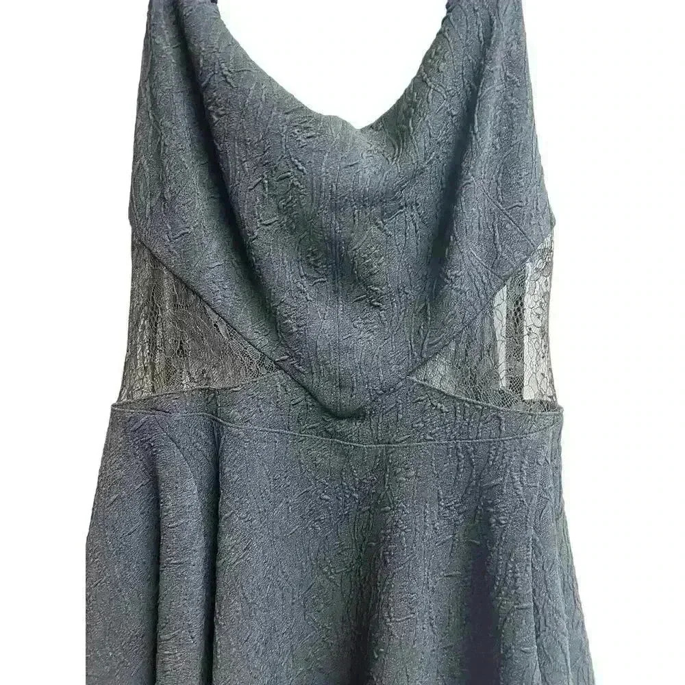 Free People Brooklyn Lace Mini Dress Black Stretchy Straps Medium - Picture 2 of 11